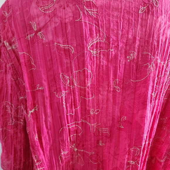Penningtons pink tunic with flowers embroidery, plus size, size 28 - Picture 5 of 10